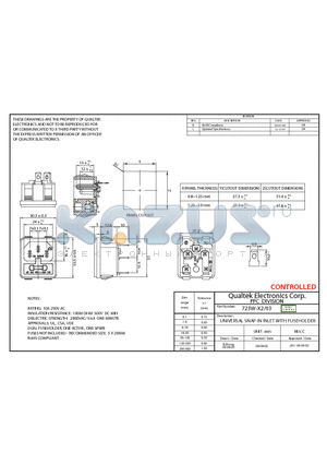 723WX203 datasheet - UNIVERSAL SNAP-IN INLET WITH FUSEHOLDER