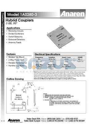 1A0280-3 datasheet - Hybrid Couplers