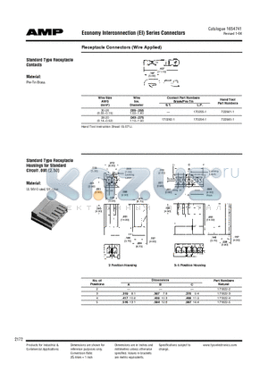 724663-1 datasheet - Economy Interconnection (EI) Series Connectors