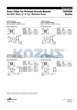 1A1119-10 datasheet - Fuse Clips for Printed Circuit Boards For ATC, 5mm, 1/4 and 13/32 Diameter Fuses