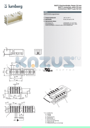 360205 datasheet - RAST-5-Steckverbinder, Raster 5,0 mm