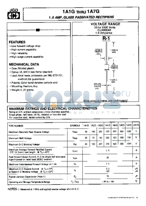 1A1G datasheet - 1.0 AMP.GLASS PASSIVATED RECTIFIERS