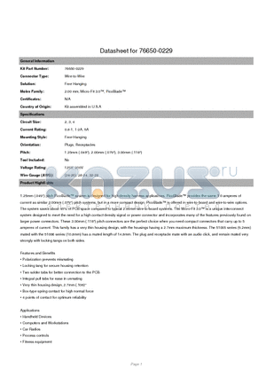 50012-8100 datasheet - Plugs, Receptacles