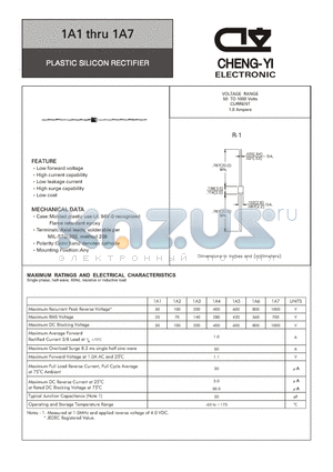 1A2 datasheet - PLASTIC SILICON RECTIFIER