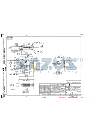 72547-001S datasheet - SCA2 PLUG CONNECTOR STRADDLE MOUNT