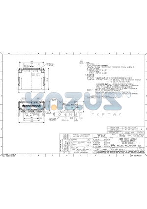 500254-1927 datasheet - HDMI RIGHT ANGLE HEADER ASSY