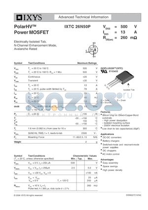 99227 datasheet - PolarHV Power MOSFET