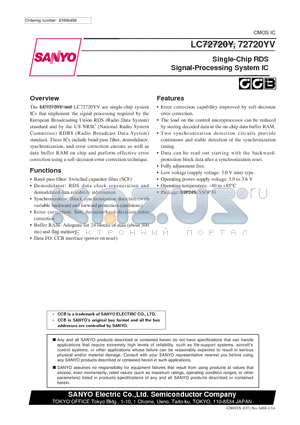 72720YV datasheet - Single-Chip RDS Signal-Processing System IC