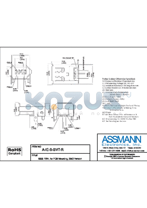 AE9920 datasheet - IEEE 1394, FOR PCB MOUNTING