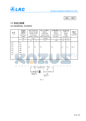 1A4 datasheet - 1A GENERAL DIODES