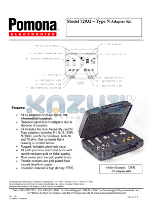 72932 datasheet - Type N Adapter Kit