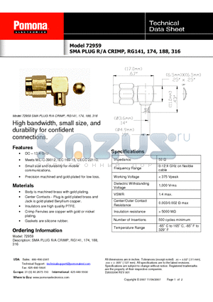 72959 datasheet - DC - 12.4 GHz