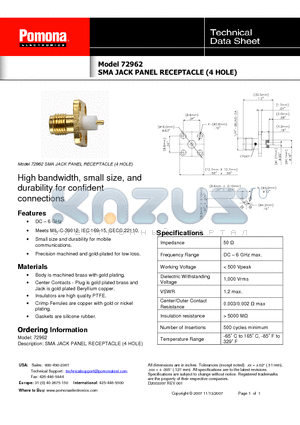 72962 datasheet - DC - 6 GHz