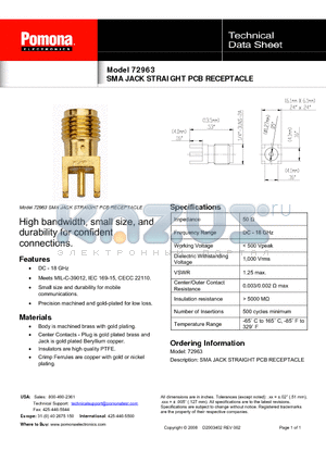 72963 datasheet - High bandwidth, small size, and durability for confident connections.