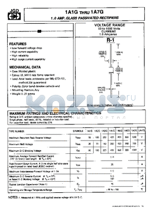 1A4G datasheet - 1.0 AMP.GLASS PASSIVATED RECTIFIERS