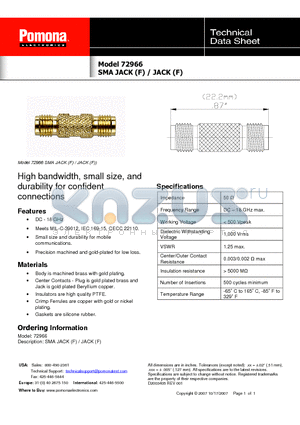 72966 datasheet - High bandwidth, small size, and durability for confident connections