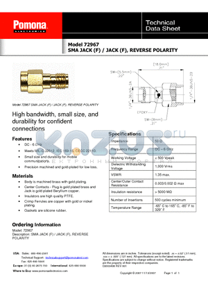 72967 datasheet - High bandwidth, small size, and durability for confident connections