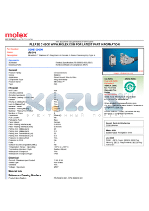 5008100000 datasheet - Mini-HMC Shielded I/O Plug Shell, 40 Circuits, 8 Rows, Polarizing Key Type A