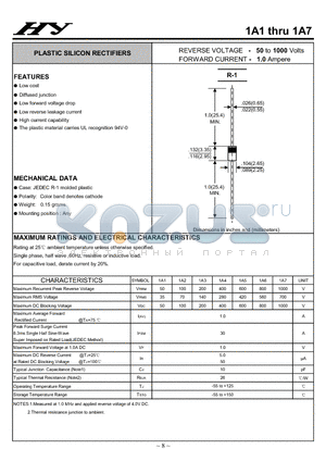 1A6 datasheet - PLASTIC SILICON RECTIFIERS