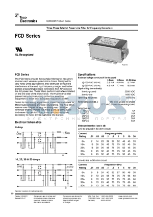 25FCD10 datasheet - Three Phase External Power Line Filter for Frequency Converters