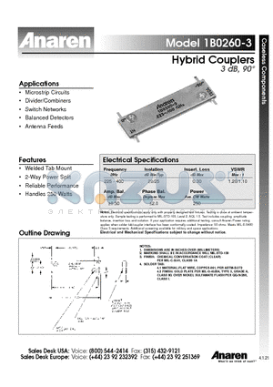 1B0260-3 datasheet - Hybrid Couplers