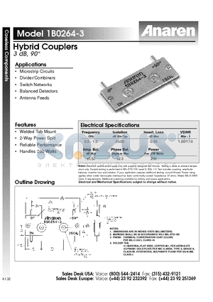 1B0264-3 datasheet - Hybrid Couplers