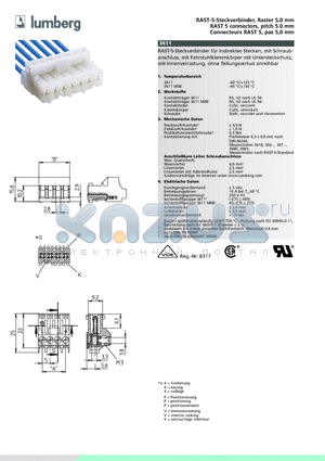 361105 datasheet - RAST-5-Steckverbinder, Raster 5,0 mm