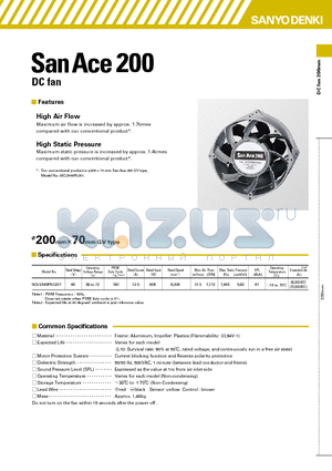 9GV2048P0G201 datasheet - Maximum air flow is increased by approx. 1.7times compared with our conventional product.