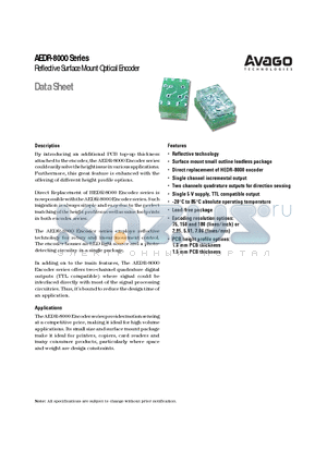 AEDR-8010 datasheet - Reflective Surface Mount Optical Encoder