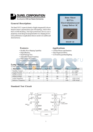 1DDD371AA-M04 datasheet - Electroluminescent Lamp Driver IC