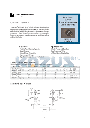 1DDD381AA-M02 datasheet - Electroluminescent Lamp Driver IC