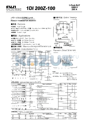 1DI200Z-100 datasheet - POWER TRANSISTOR MODULE