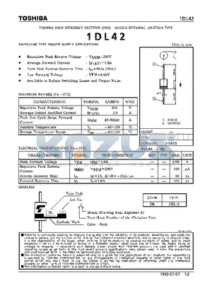 1DL42 datasheet - HIGH EFFICIENCY RECTIFIER (SWICTHING TYPE POWER SUPPLY APPLICATIONS)