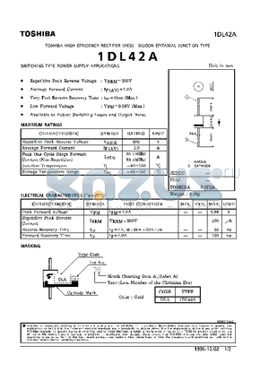 1DL42A datasheet - HIGH EFFICIENCY RECTIFIER (SWITCHING TYPE POWER SUPPLY APPLICATIONS)