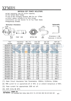 9XF0227-S3P datasheet - POWER INDUCTOR
