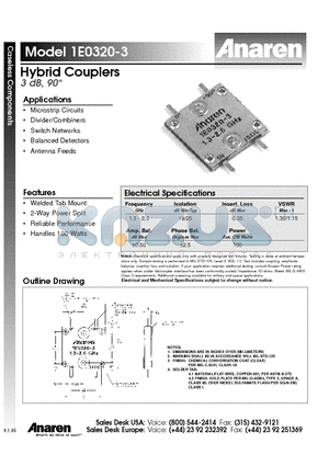 1E0320-3 datasheet - Hybrid Couplers