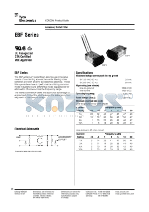 1EBF4 datasheet - Accessory Outlet Filter