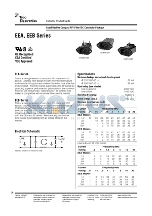 1EEB1 datasheet - Cost Effective Compact REI Filter IEC Connector Package