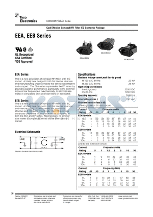 1EEB2 datasheet - Cost Effective Compact REI Filter IEC Connector Package
