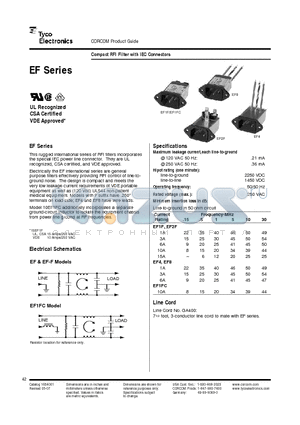 1EF8 datasheet - Compact RFI Filter with IEC Connectors