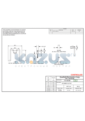 731-00-00 datasheet - RETAINER CLIP KIT