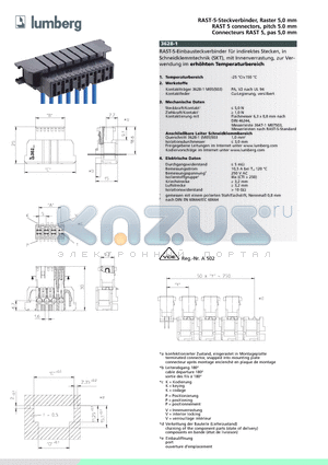 3628-108M05S03 datasheet - RAST-5-Steckverbinder, Raster 5,0 mm