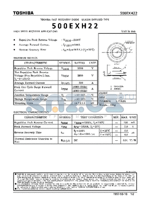 500EXH22 datasheet - FAST RECOVERY DIODE (HIGH SPEED RECTIFIER APPLICATIONS)