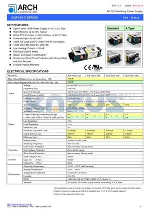 AQF100O-12S datasheet - AC-DC Switching Power Supply