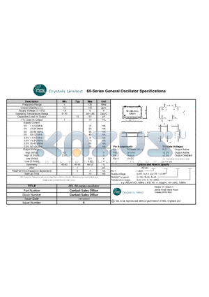 AEL6012BI datasheet - 60-Series General Oscillator Specifications