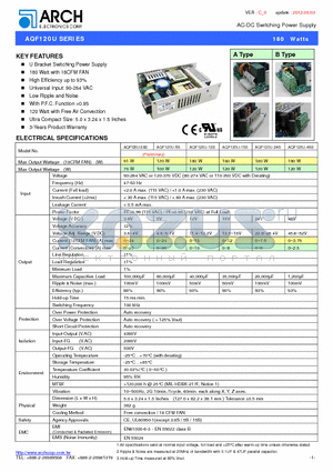 AQF120U-12S datasheet - AC-DC Switching Power Supply