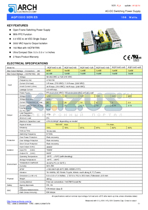 AQF150O-12S datasheet - AC-DC Switching Power Supply