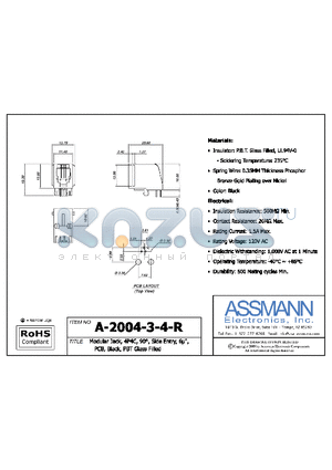 A-2004-3-4-R datasheet - MODULAR JACK, 4P4C