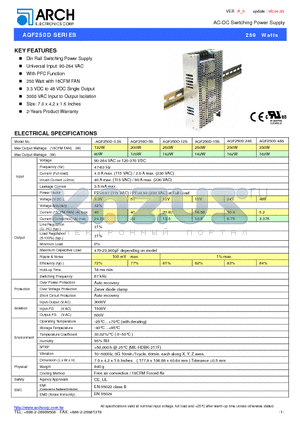 AQF250D-12S datasheet - AC-DC Switching Power Supply