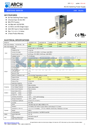 AQF250D-15S datasheet - AC-DC Switching Power Supply